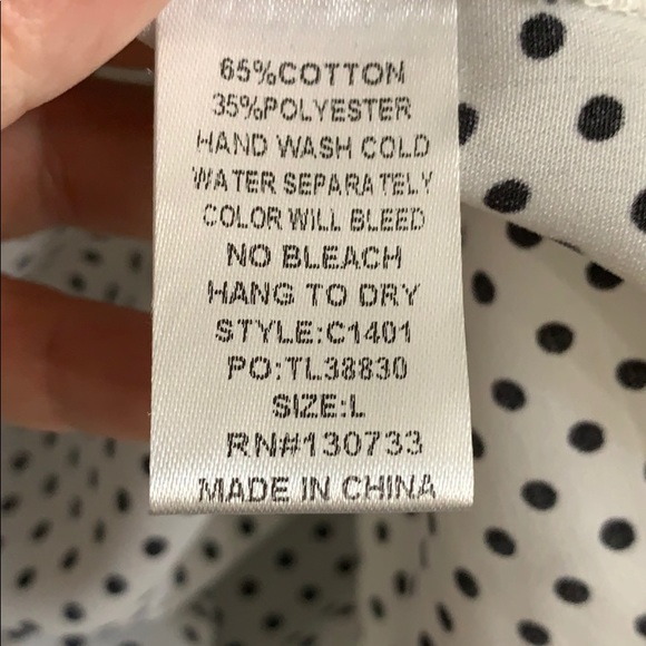 Umgee Polka Dot Flutter Sleeve Top Size Large - Picture 7 of 7